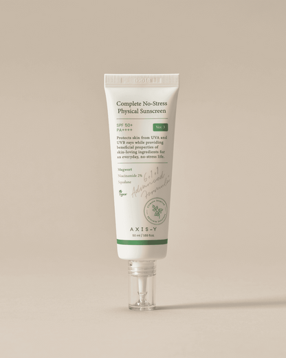 Complete No-Stress Physical Sunscreen V3 SPF 50 – Mineral Face Sunscreen with Zinc Oxide & 2% Niacinamide – UVA Protection, Lightweight Moisturizing Korean Sunscreen (1.69 fl oz)