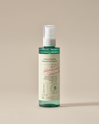Quinoa One Step Balanced Gel Cleanser - Deep Hydrating Makeup Remover Facial Cleansing Gel - Vegan Korean Skin Care Face Wash for All Skin Types (6.08 fl. oz.)