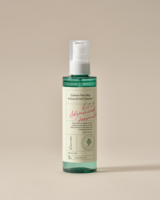 Quinoa One Step Balanced Gel Cleanser - Deep Hydrating Makeup Remover Facial Cleansing Gel - Vegan Korean Skin Care Face Wash for All Skin Types (6.08 fl. oz.)