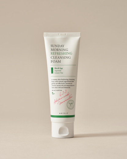 Sunday Morning Refreshing Cleansing Foam with Birch Sap - Hydrating & Soothing Gentle Facial Cleanser - Vegan Korean Skin Care Face Wash for All Skin Types (4.06 fl. oz.)