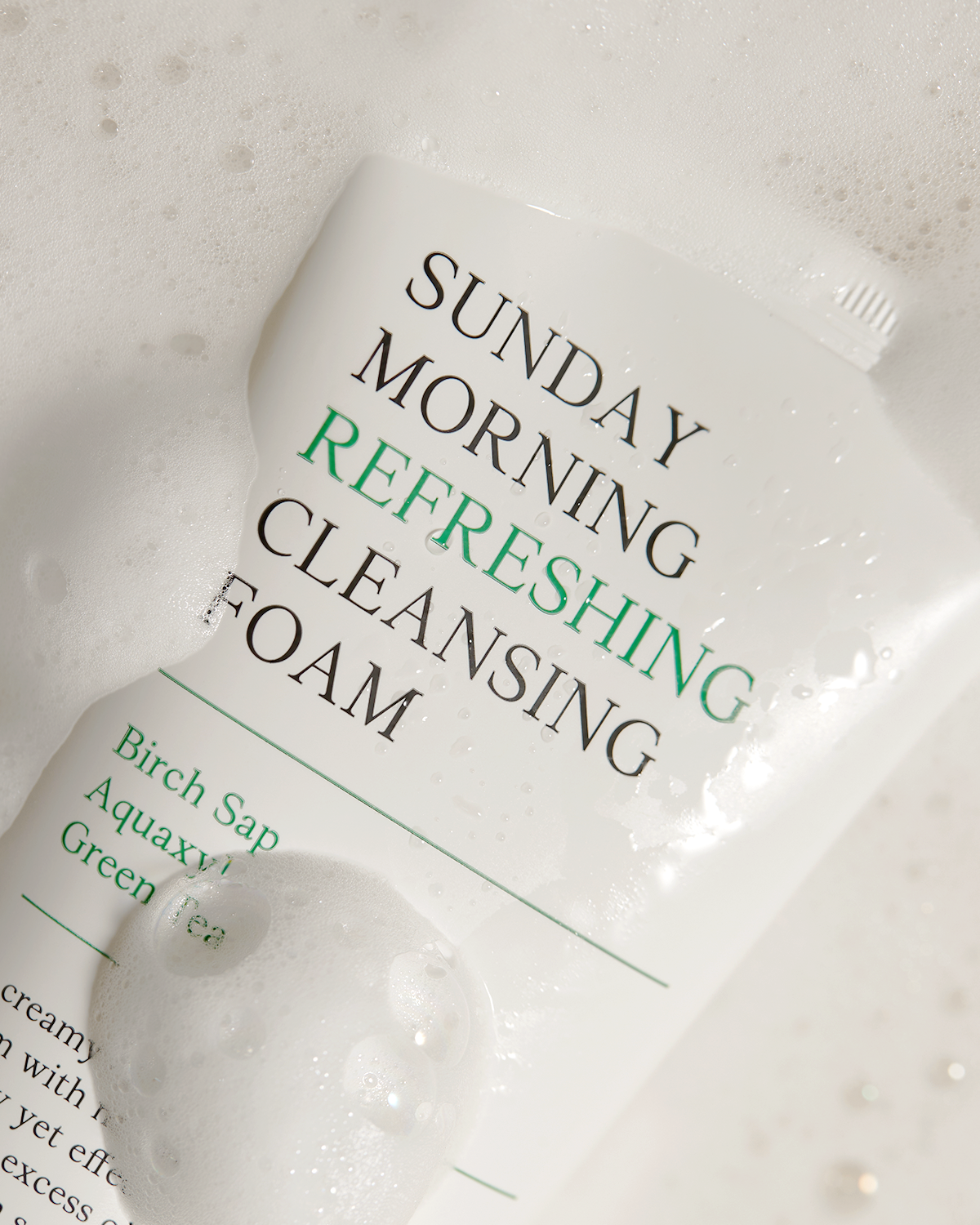 Sunday Morning Refreshing Cleansing Foam with Birch Sap - Hydrating & Soothing Gentle Facial Cleanser - Vegan Korean Skin Care Face Wash for All Skin Types (4.06 fl. oz.)