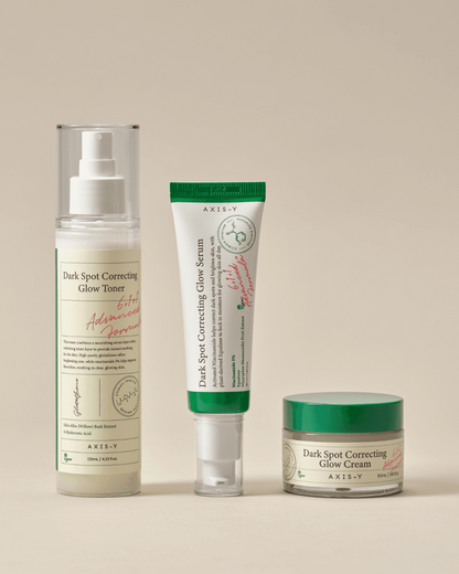 Glow Perfecting Trio Set, Dark Spot Correcting 3-Step Korean Skincare Kit With Toner Serum & Cream, Infused With 5% Niacinamide Alpha Arbutin, Brightening For Uneven Tone & Sensitive Skin